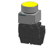 Купить 3SB3647-0AA31 (3SB36470AA31, 3SB3647-OAA31, 3SB3647OAA31) КОМПЛЕКТНОЕ УСТРОЙСТВО КРУГЛАЯ КНОПКА С ПОДСВЕТКОЙ, МЕТАЛЛ 1НO+1НЗ + ВСТРОЕННЫЙ СВЕТОДИОД 24V UC ЖЕЛТЫЙ С ДЕРЖАТЕЛЕМ