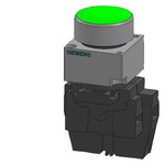 3SB3647-0AA41 (3SB36470AA41, 3SB3647-OAA41, 3SB3647OAA41) КОМПЛЕКТНОЕ УСТРОЙСТВО КРУГЛАЯ КНОПКА С ПОДСВЕТКОЙ, МЕТАЛЛ 1НO+1НЗ + ВСТРОЕННЫЙ СВЕТОДИОД 24V UC ЗЕЛЕНЫЙ С ДЕРЖАТЕЛЕМ