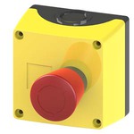 3SB3801-0EG3 (3SB38010EG3, 3SB38O1-OEG3, 3SB38O1OEG3) КНОПОЧНЫЙ ПОСТ,  A=АВАРИЙНАЯ ГРИБОВИДНАЯ КНОПКА, IP65, 2НЗ, ЖЕЛТАЯ ВЕРХНЯЯ ЧАСТЬ , 1 ТОЧКА УПРАВЛЕНИЯ, TAMPER-PROOF