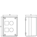 Купить 3SB3802-2A. (3SB38022A., 3SB38O2-2A., 3SB38O22A.) КОРПУСWITH CHOICE OF COMPONENTS МЕТ. 2 COMMAND POINT ДЛЯ BASE MOUNTING FOR METRIC GLANDS