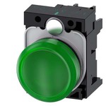 3SU1102-6AA40-1AA0 (3SU11026AA401AA0, 3SU11O2-6AA4O-1AAO, 3SU11O26AA4O1AAO) СВЕТОВОЙ ИНДИКАТОР, 22MM, КРУГЛЫЙ, ПЛАСТИК, ЗЕЛЕНЫЙ МАТОВЫЙ РАССЕИВАТЕЛЬ, С ДЕРЖАТЕЛЕМ, МОДУЛЬ ПОДСВЕТКИ С ИНТЕГРИРОВАННЫМ СВЕТОДИОДОМ 24V AC/DC, ВИНТОВЫЕ КЛЕММЫ