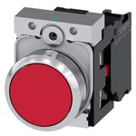 3SU1150-0AB20-1CA0 (3SU11500AB201CA0, 3SU115O-OAB2O-1CAO, 3SU115OOAB2O1CAO) КНОПКА, 22MM, КРУГЛАЯ, МЕТАЛЛИЧЕСКАЯ ГЛЯНЦЕВАЯ, КРАСНАЯ, ПЛОСКАЯ КНОПКА, КОНТАКТЫ МГНОВЕННОГО ДЕЙСТВИЯ, С ДЕРЖАТЕЛЕМ, 1NC, ВИНТОВЫЕ КЛЕММЫ