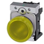 3SU1152-6AA30-1AA0 (3SU11526AA301AA0, 3SU1152-6AA3O-1AAO, 3SU11526AA3O1AAO) СВЕТОВОЙ ИНДИКАТОР, 22MM, КРУГЛЫЙ, МЕТАЛЛИЧЕСКИЙ ГЛЯНЦЕВЫЙ, ЖЁЛТЫЙ МАТОВЫЙ РАССЕИВАТЕЛЬ, С ДЕРЖАТЕЛЕМ, МОДУЛЬ ПОДСВЕТКИ С ИНТЕГРИРОВАННЫМ СВЕТОДИОДОМ 24V AC/DC, ВИНТОВЫЕ КЛЕММЫ
