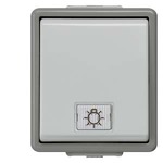 Купить 5TA4711 DELTA FLACHE ВЫКЛЮЧАТЕЛЬ 10А 250В НАВЕСНОГО МОНТАЖА IP44 С ЗАЩИТОЙ ОТ БРЫЗГ  С КОНТРОЛЬНОЙ ЛАМПОЙ 1 КЛАВИША (В КОМПЛ. 2 ОКНА ПРОЗРАЧНОЕ И С СИМВОЛОМ)