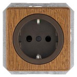 Купить 5UB1641 DELTA NATUR ТЕМНЫЙ ДУБ РОЗЕТКА SCHUKO 16A AC 250В  C ЗАЩИТНЫМ КОНТАКТОМ C ЗАЩИТНЫМИ ШТОРКАМИ C БЕЗРЕЗЬБОВЫМИ КОНТАКТНЫМИ ЗАЖИМАМИ ЭЛ.-МЕХ.ЧАСТЬ